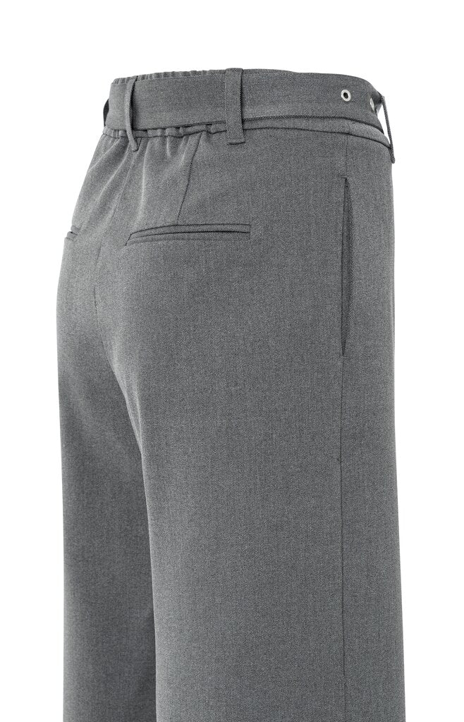 Woven wide leg trousers  with, ANTHRACITE MELANGE