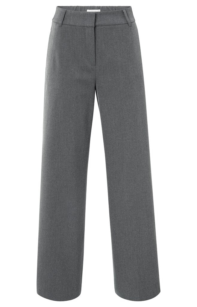 Woven wide leg trousers  with, ANTHRACITE MELANGE