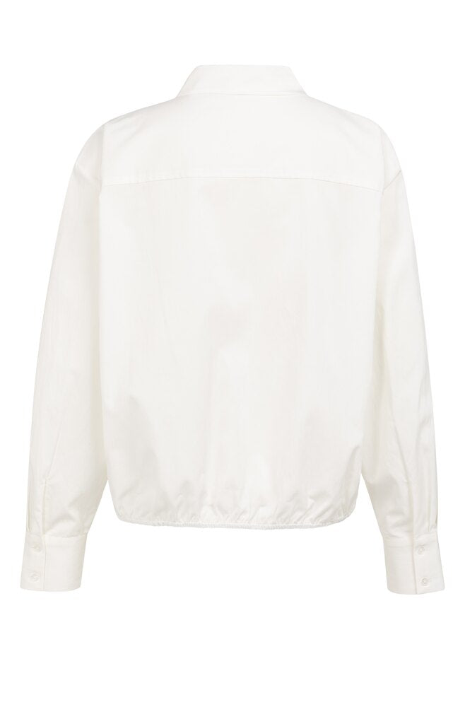 Layered blouse with knot, OFF WHITE