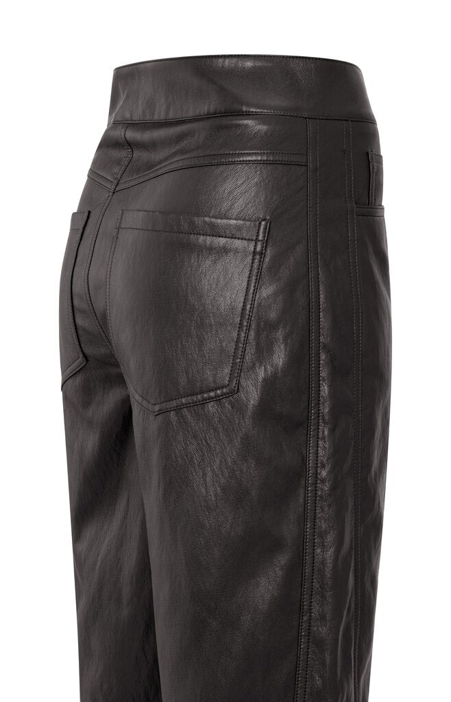 Faux leather carrot fit trouse, ANTHRACITE BROWN