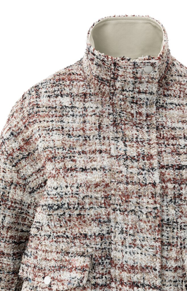 Boucle jacket with fringes, BLUSH PINK DESSIN