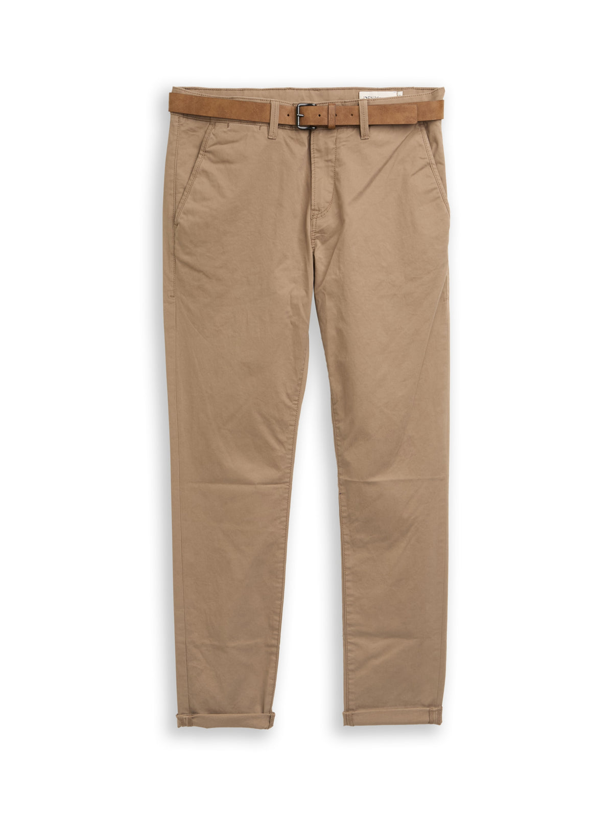 Slim Chino with belt, Honey Camel beige