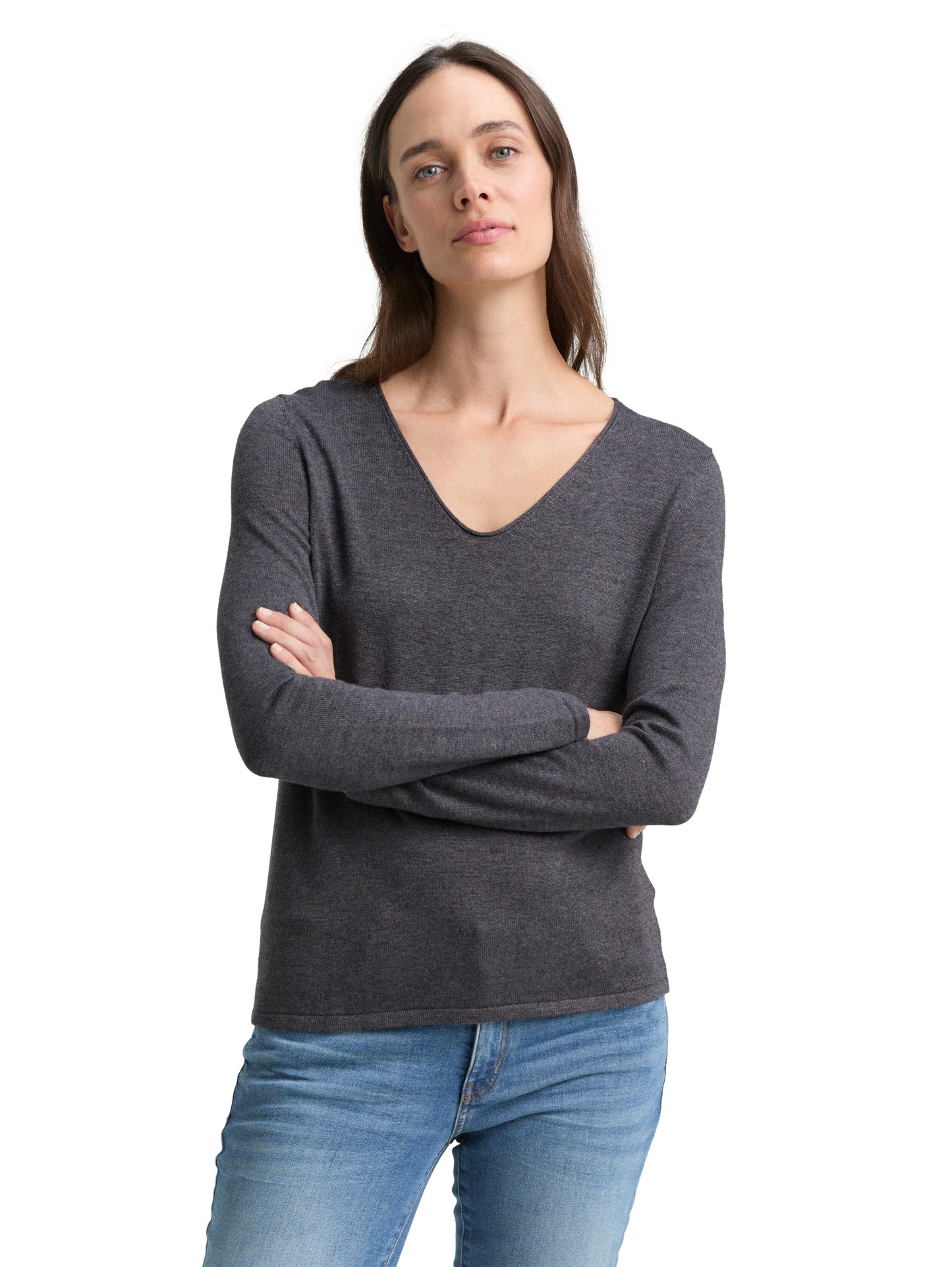 Strickpullover mit V-Ausschnitt