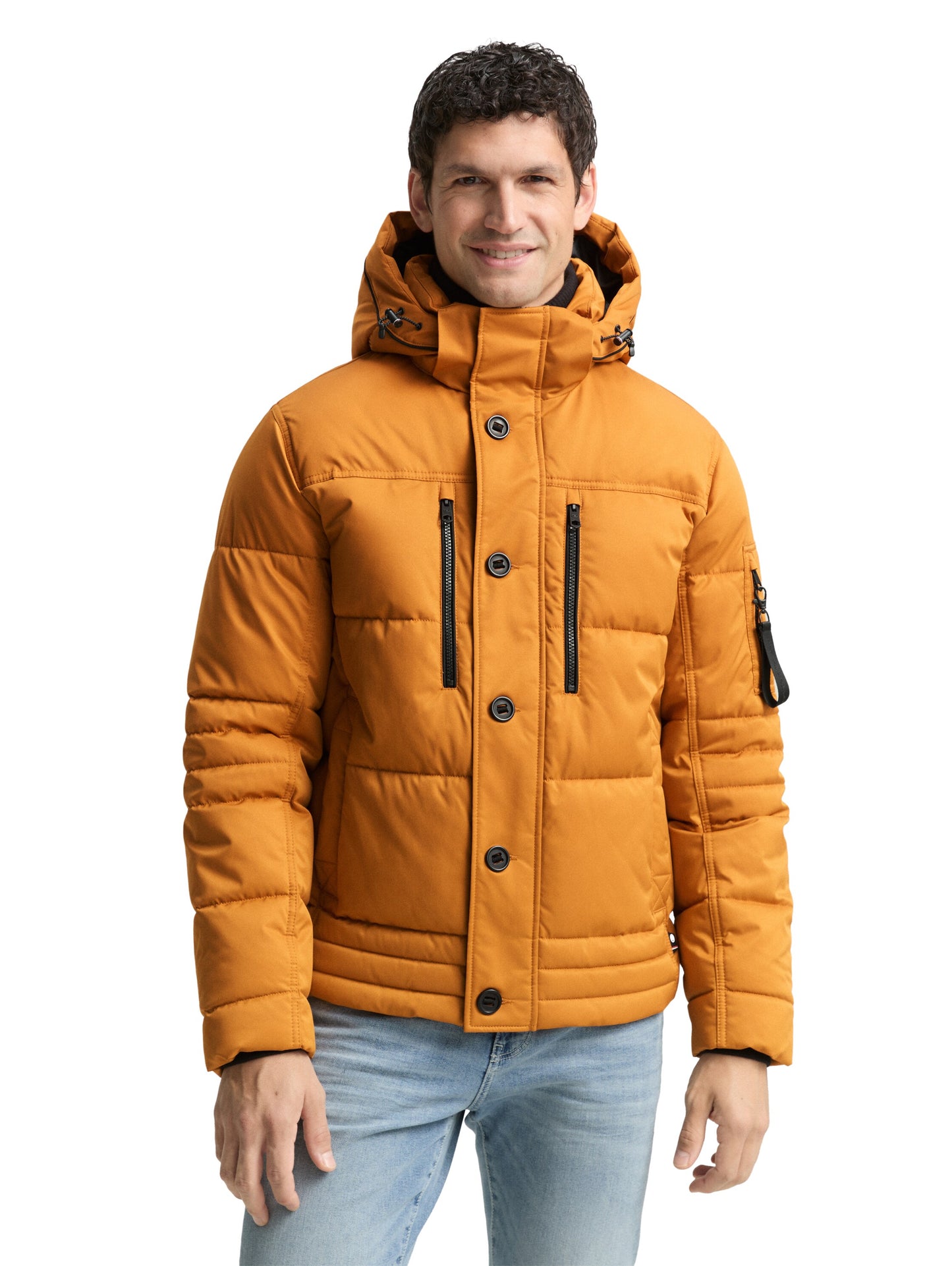 Puffer-Jacke mit abnehmbarer Kapuze
