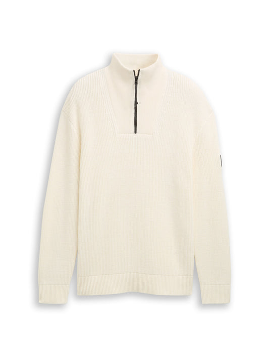 Relaxed Fit Troyer Strickpullover