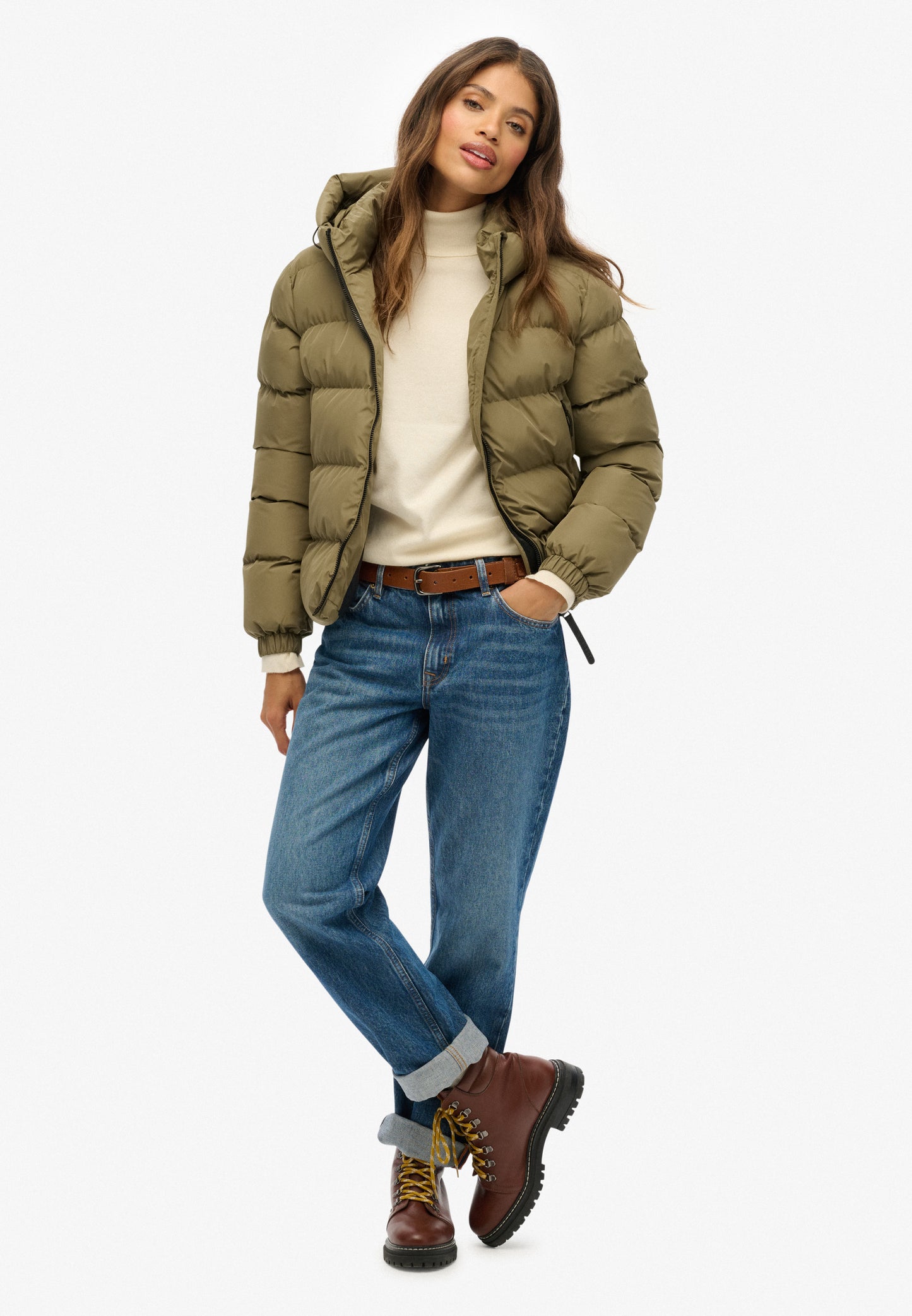Sportliche Kapuzen-Steppjacke