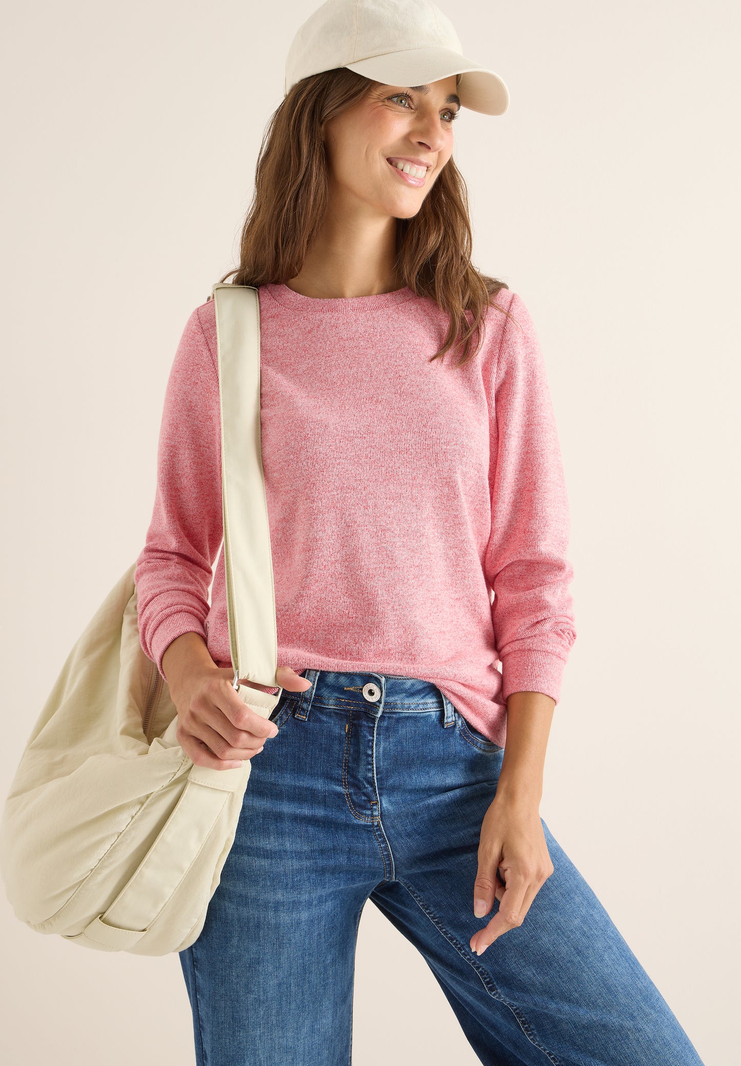 Melange Shirt mit Knöpfen