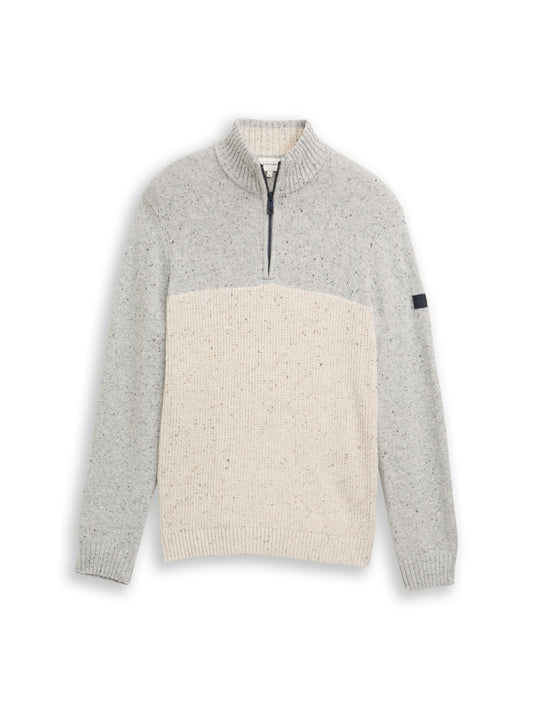 Troyer Strickpullover mit Strukturmix