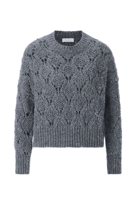 Ajour Sequince Pullover, shadow grey