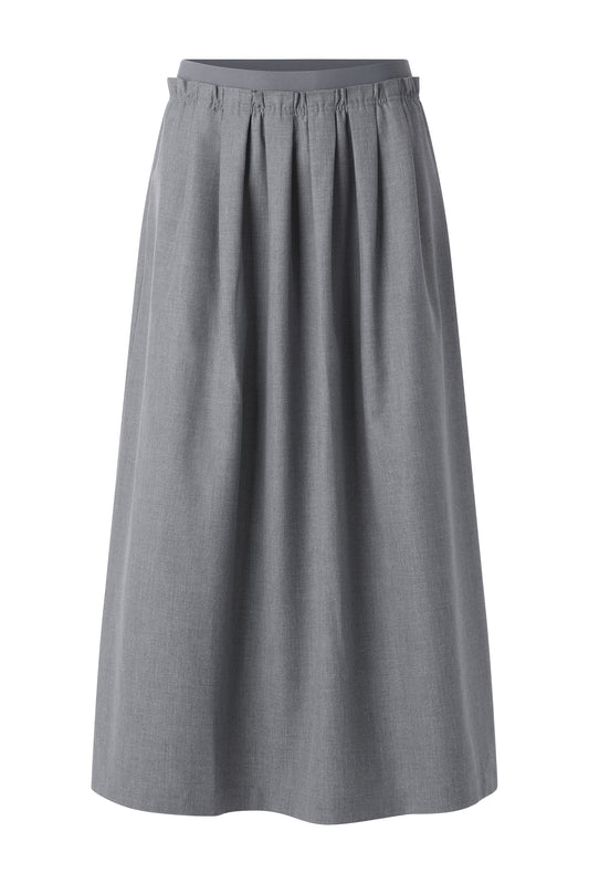 Flanel Midi Skirt, grey melangé