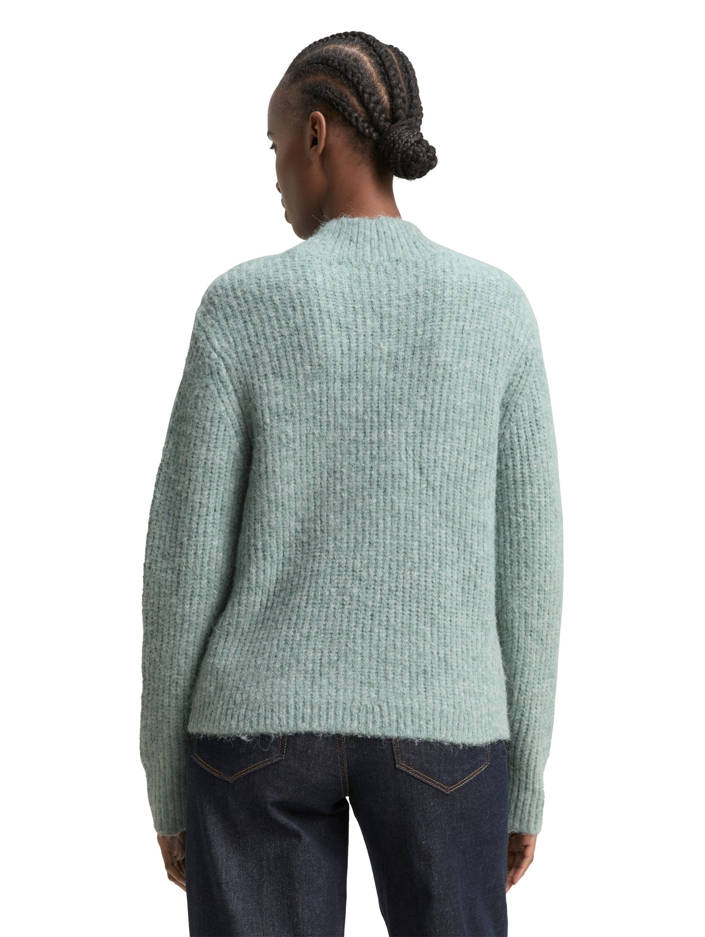 Relaxed Fit Strickpullover mit Stehkragen