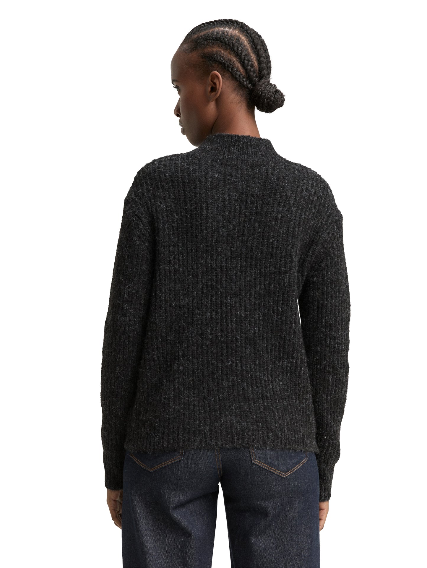 Relaxed Fit Strickpullover mit Stehkragen