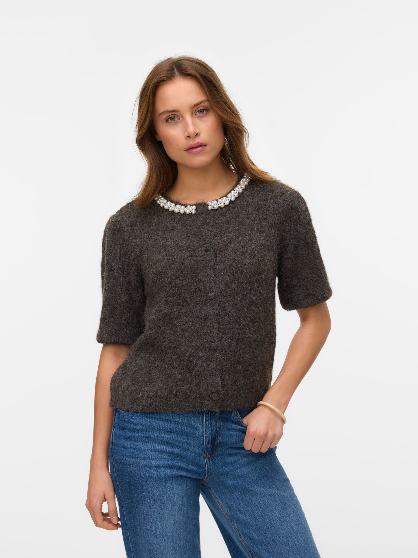 VMOCEAN 2/4 O-NECK JEWELLERY CARDIGAN