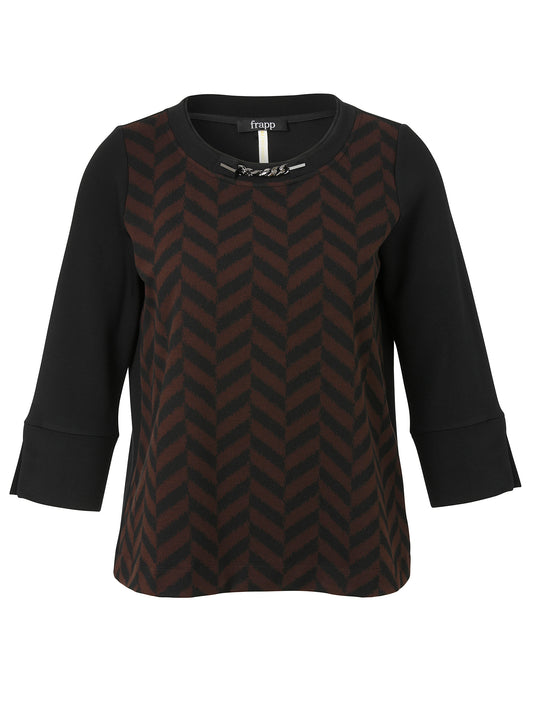 Sweatshirt Rundhals 3/4 Arm Kette