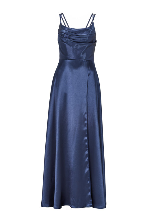 Satin-Abendkleid mit Gehschlitz