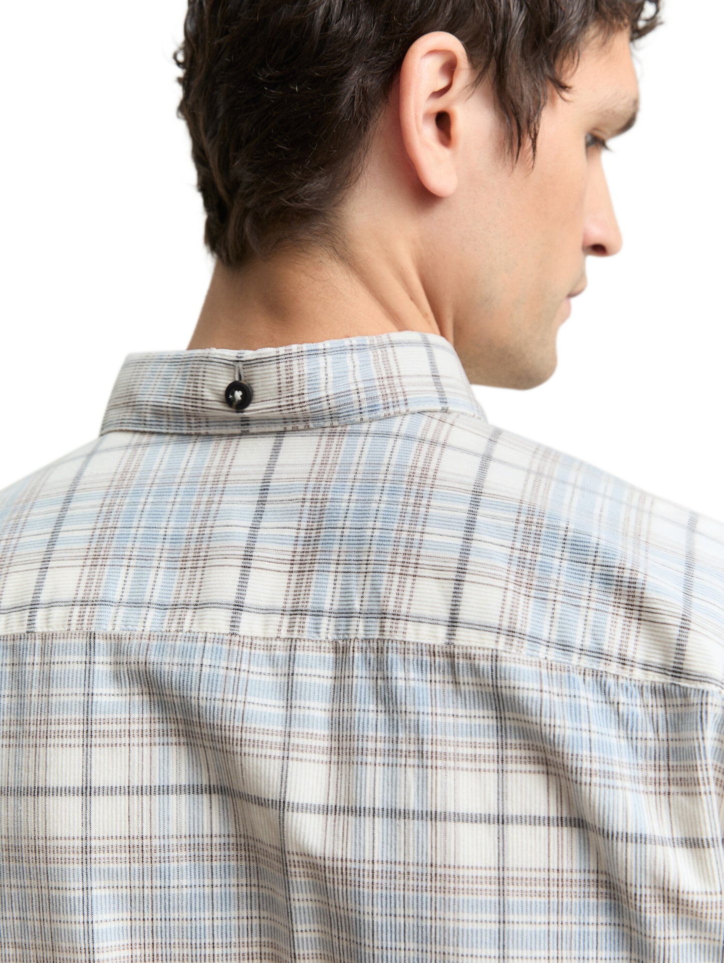 Regular Fit Cordhemd mit Karomuster
