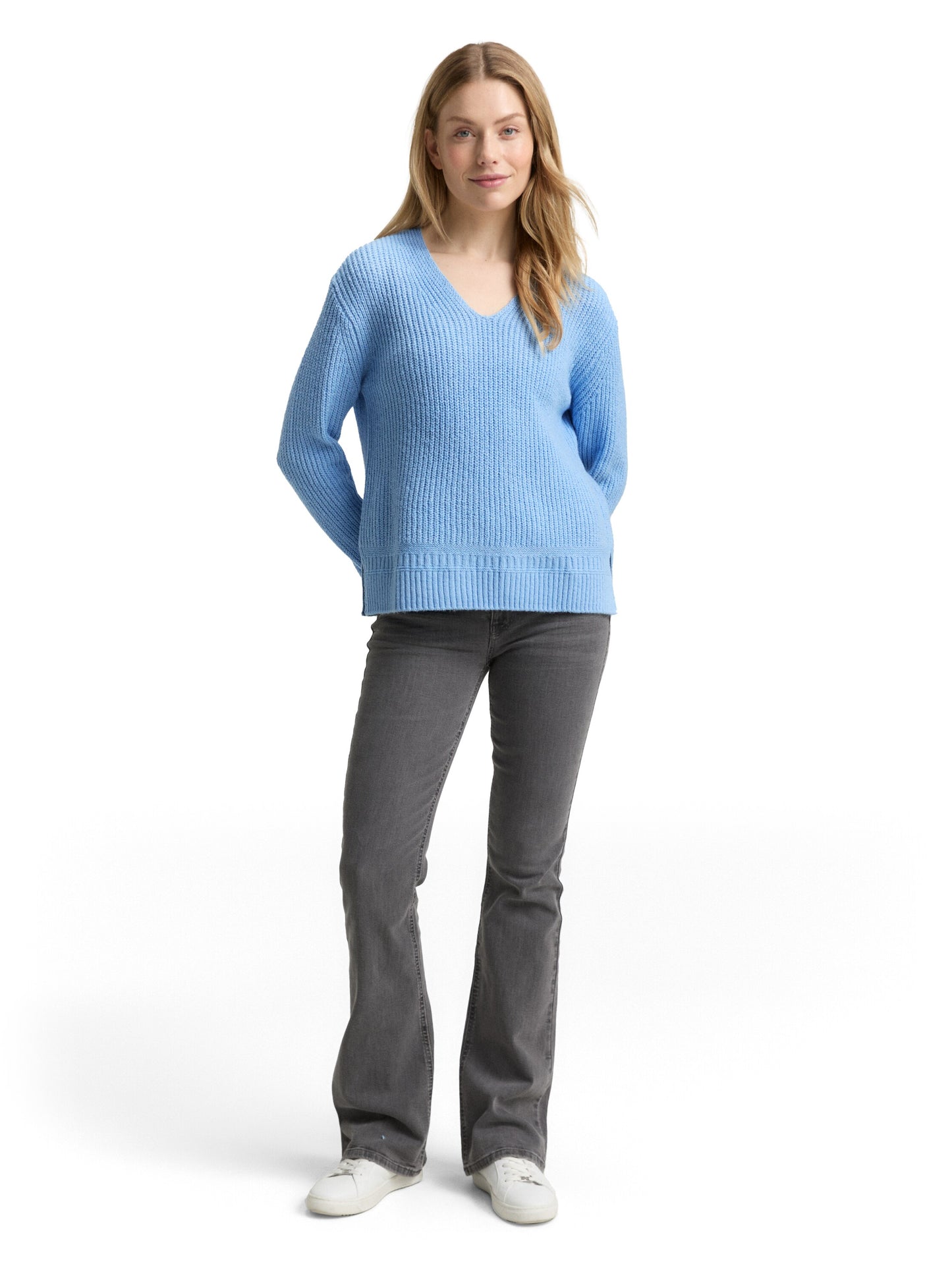 Strickpullover mit V-Ausschnitt