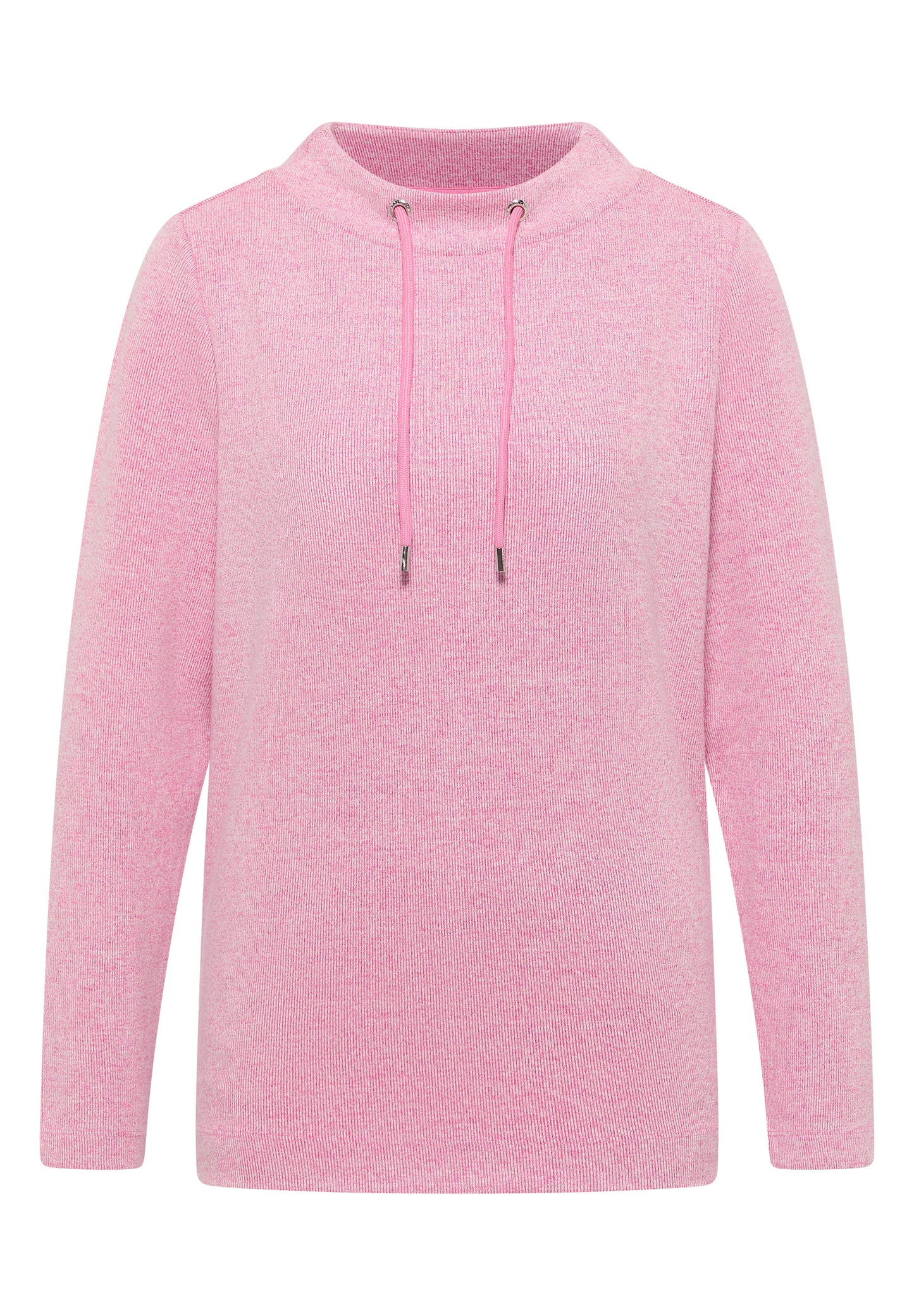 Funnelneck Melange Rippshirt