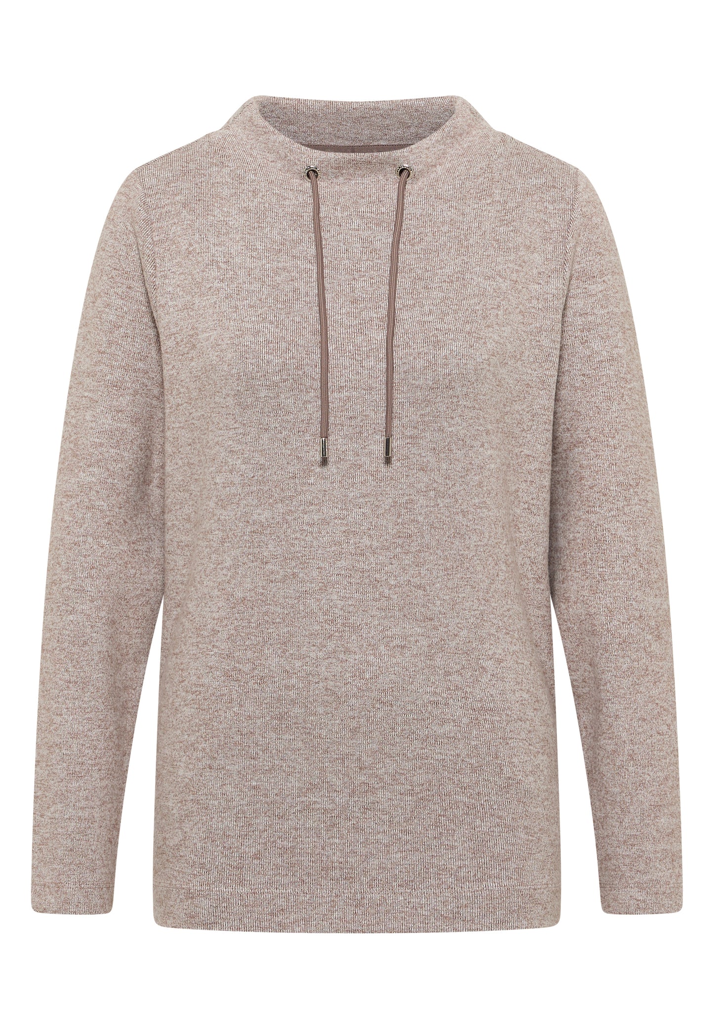 Funnelneck Melange Rippshirt