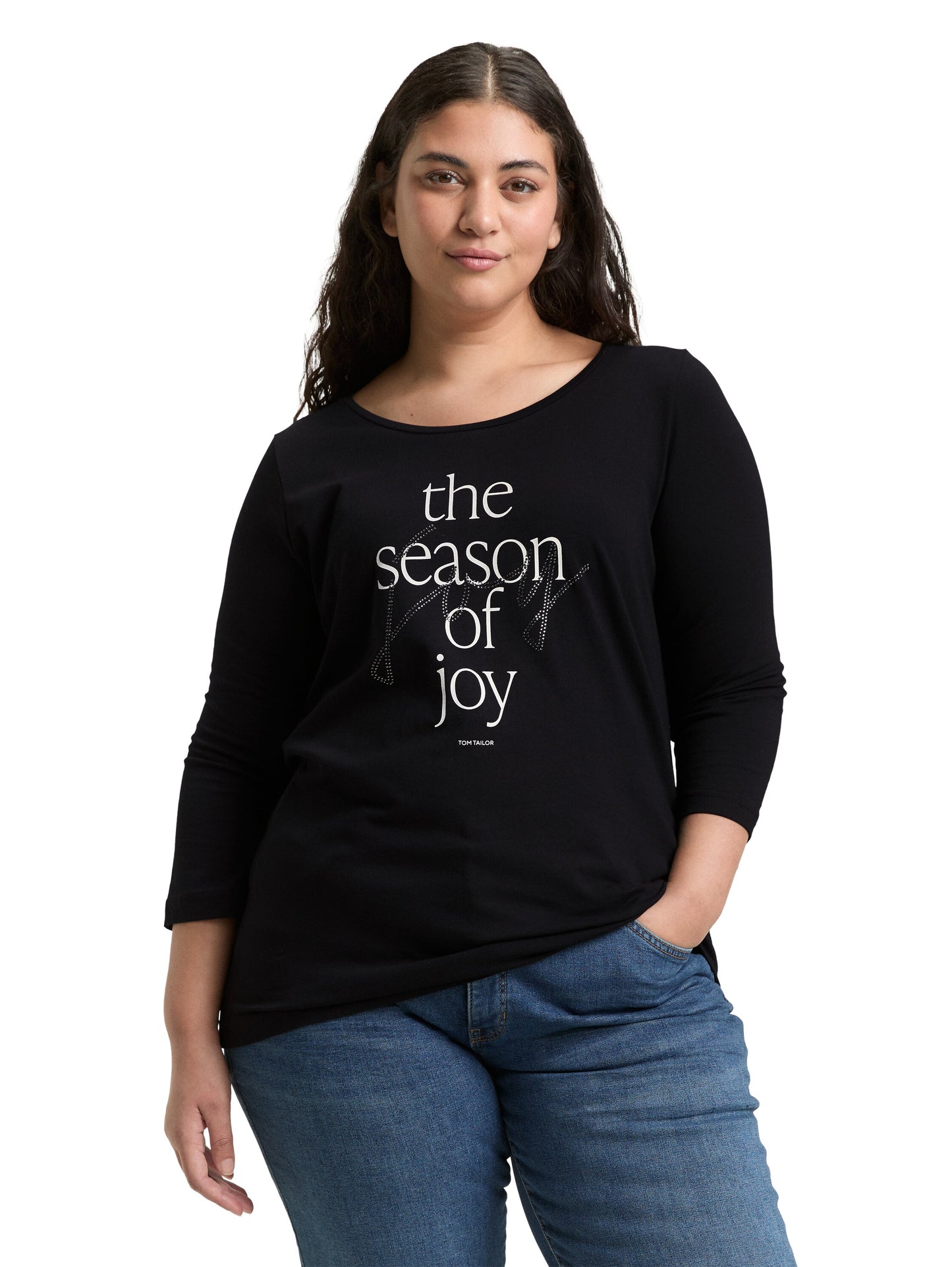 Plus Size - Langarmshirt mit Print