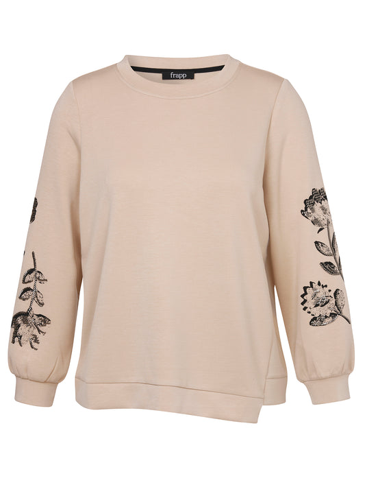 Sweatshirt Rundhals 1/1 Arm Stickerei