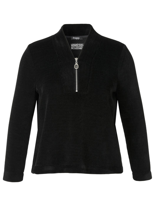 Sweatshirt V-Ausschnitt 1/1 Arm Reißverschluß