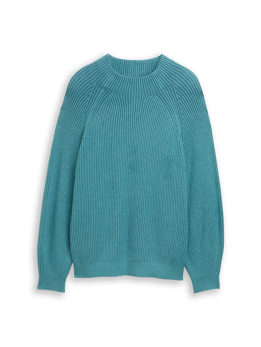 Plus Size - Loose Fit Strickpullover mit Stehkragen