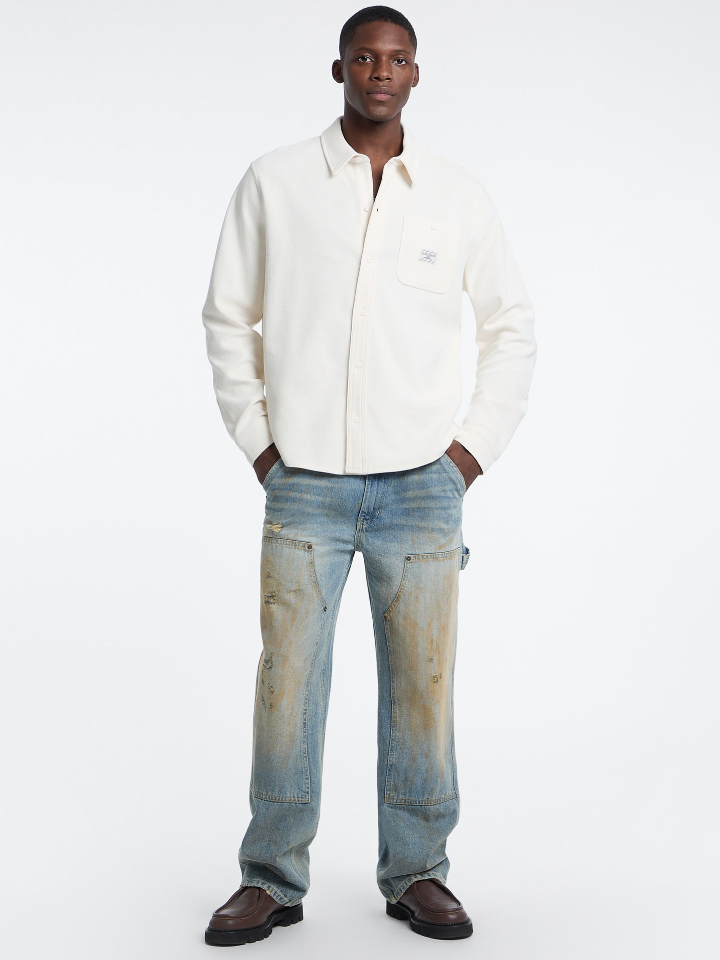 GJ LS REG SHIRT WAFFLE BUTTON