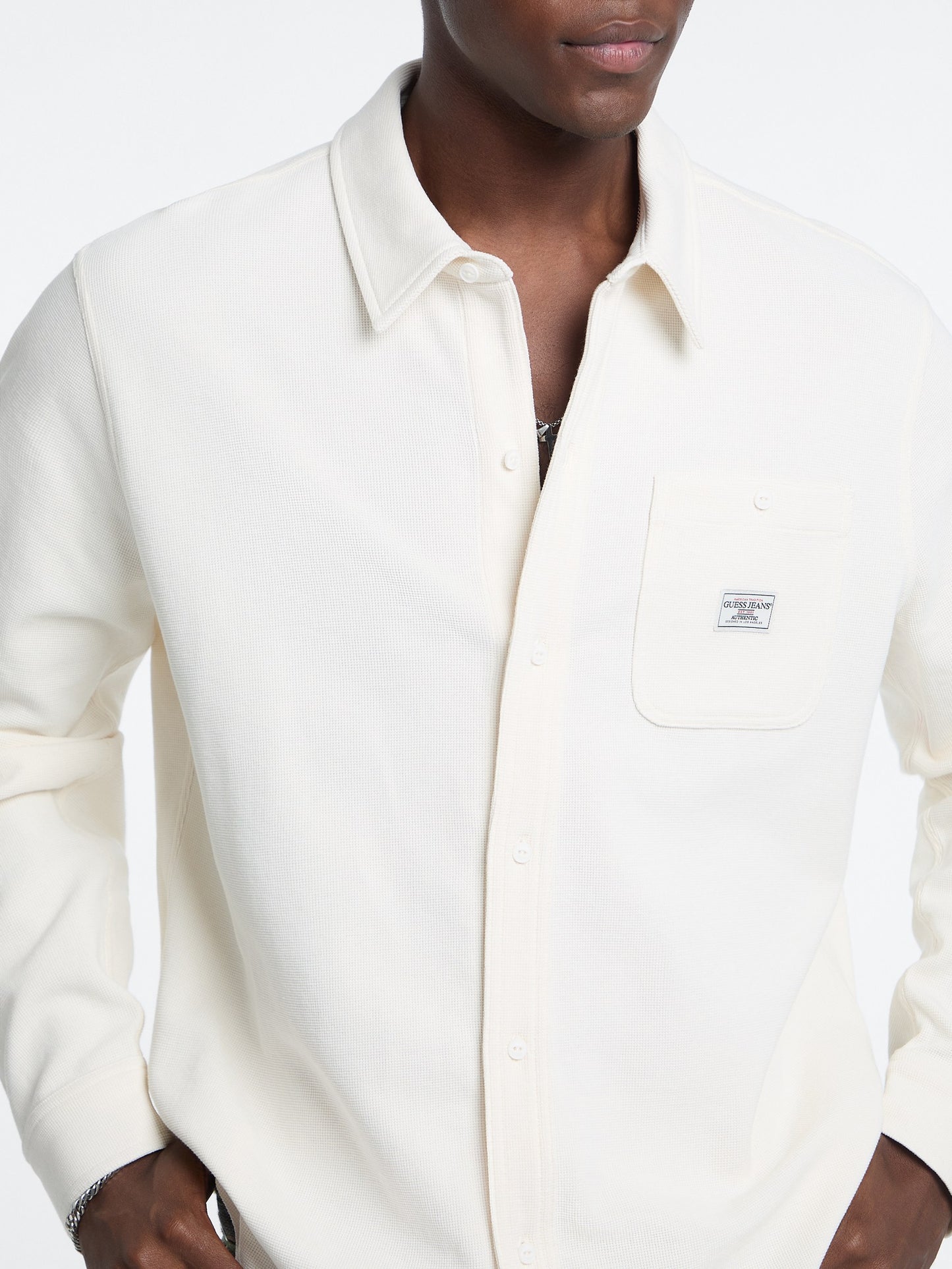 GJ LS REG SHIRT WAFFLE BUTTON