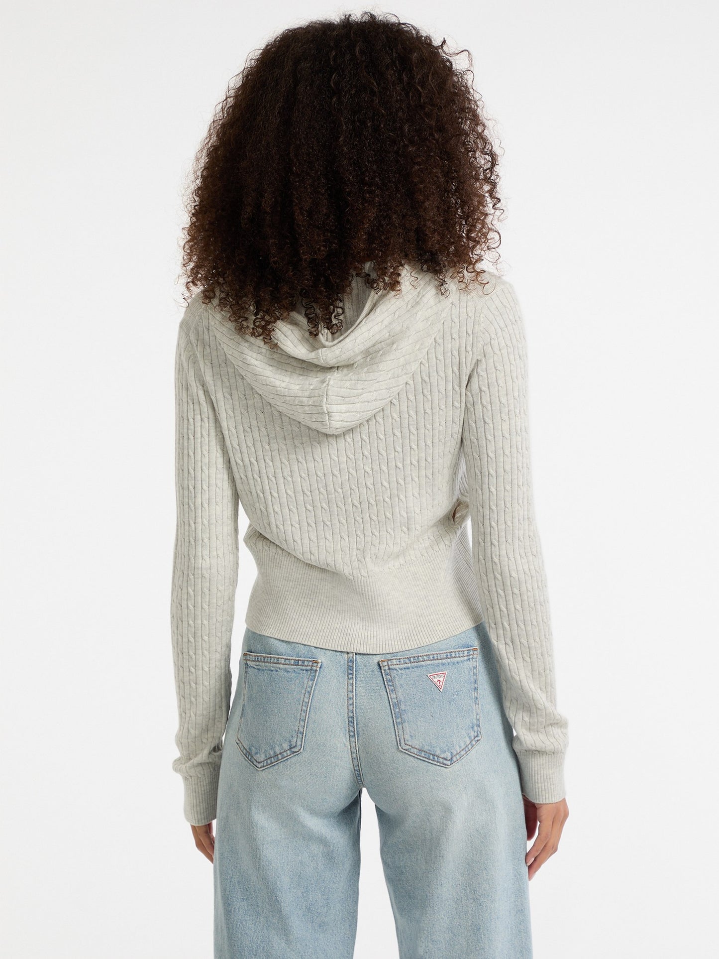 GJ LS CABLE HOODIE CARDI