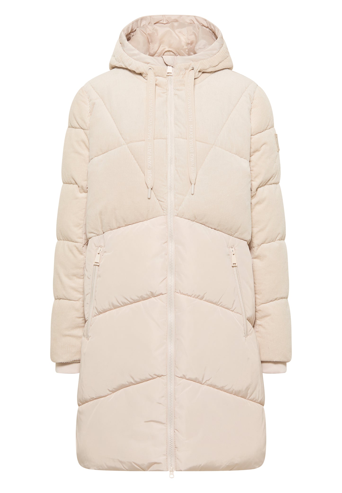 Puffer Mantel mit Cordmix