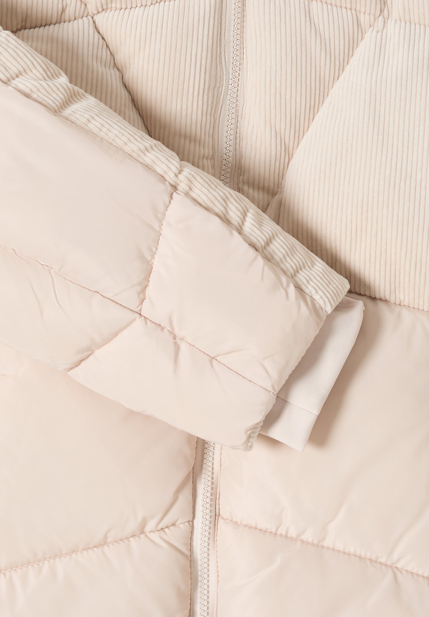 Puffer Mantel mit Cordmix