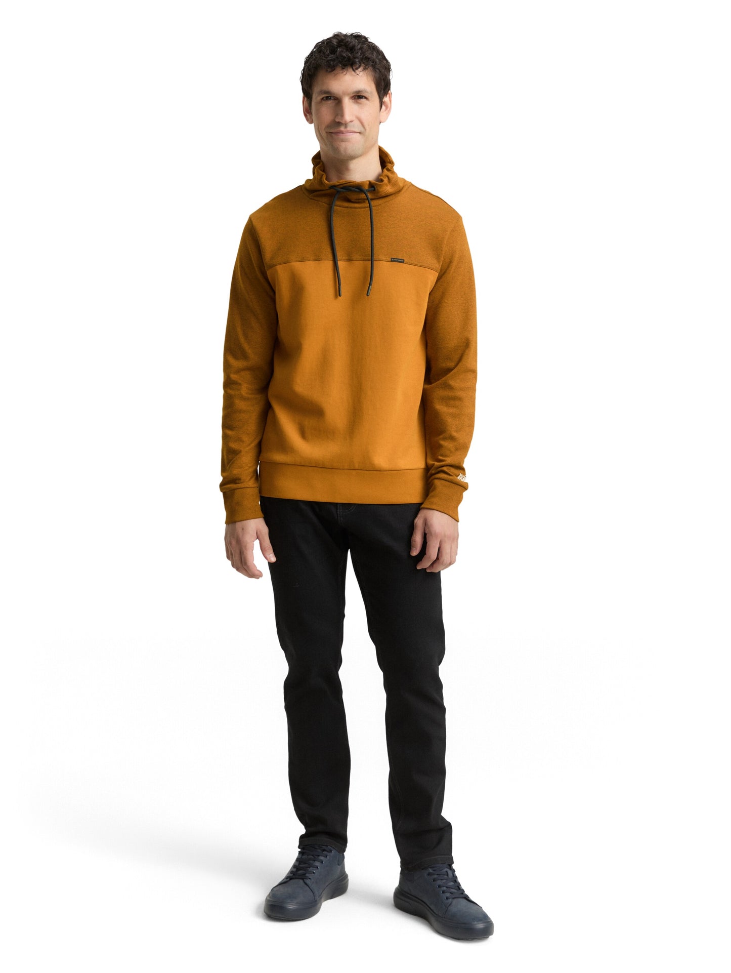 Snood Sweatshirt mit Struktur-Mix