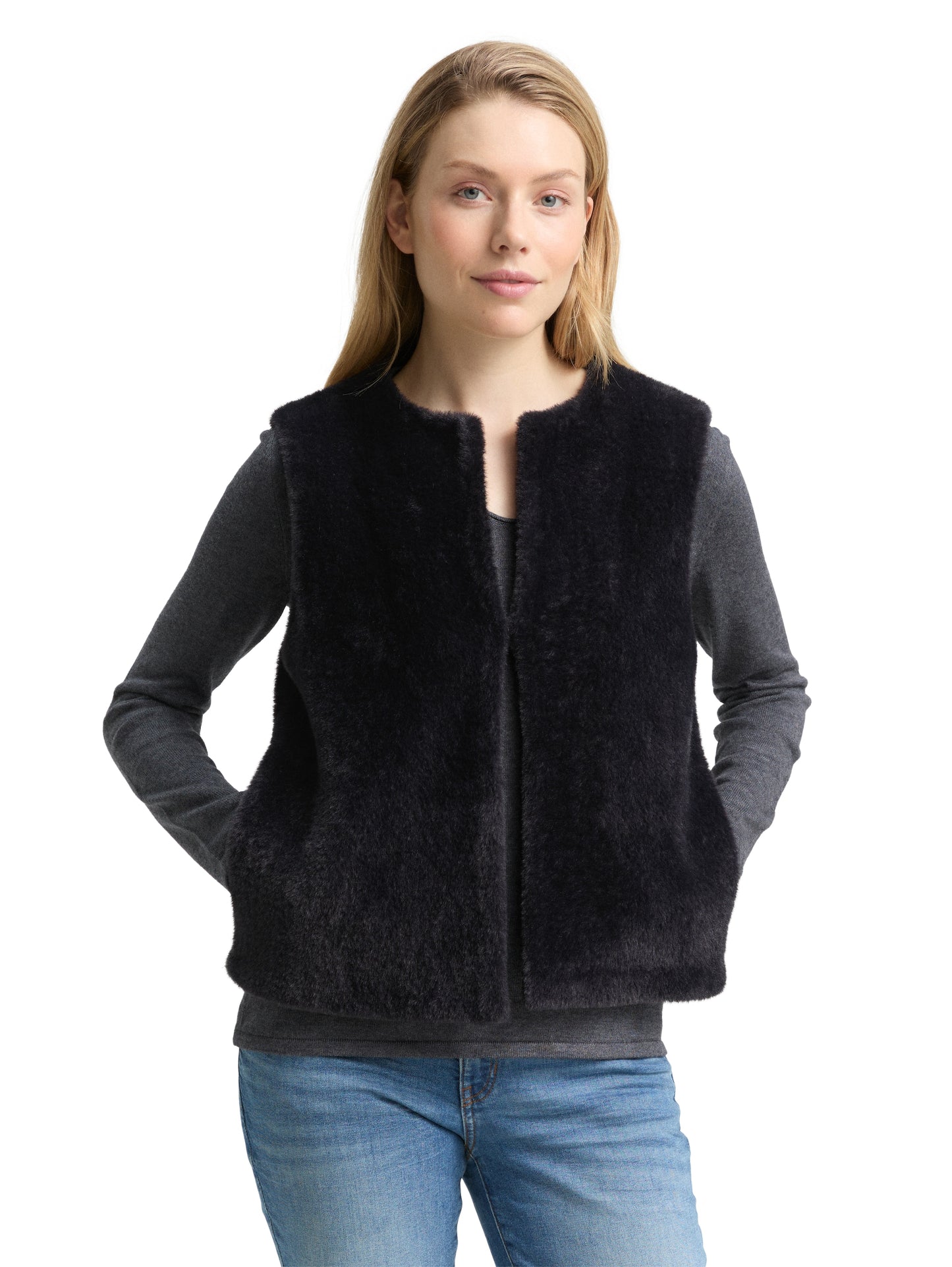 Teddy Weste mit Taschen