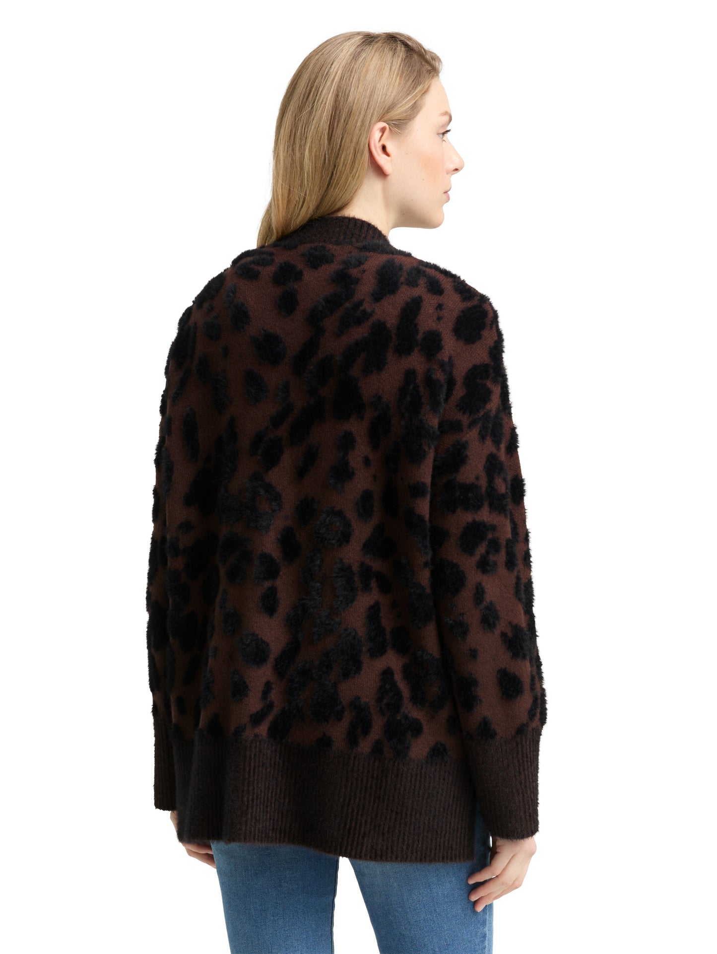 Oversize Cardigan mit Leo-Muster