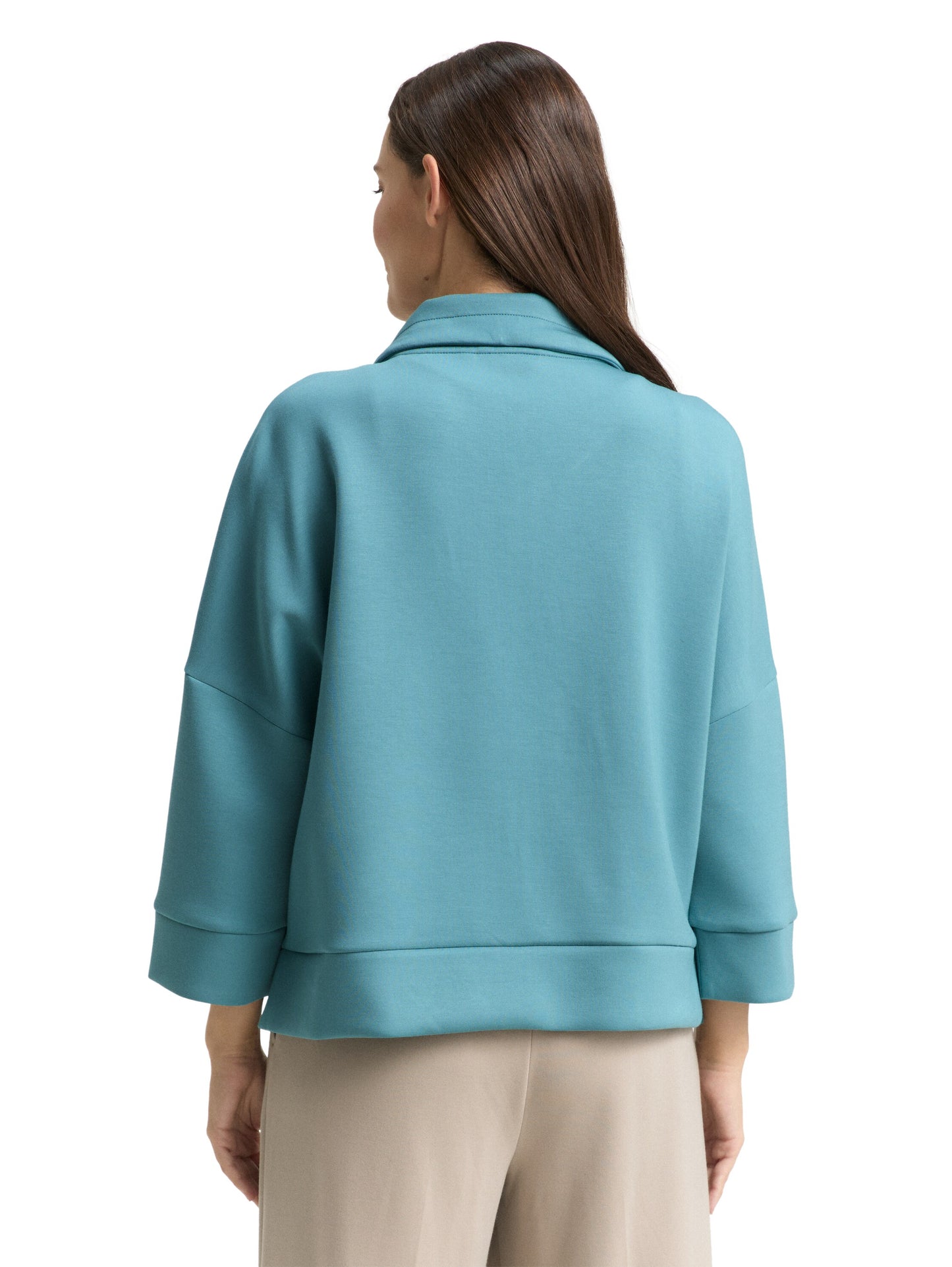 Boxy Fit Scuba Sweatjacke