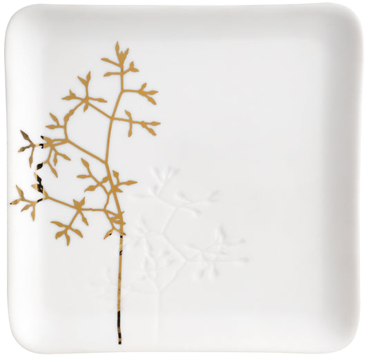 LIVING Goldzweig Schale 13x13x1,5cm,