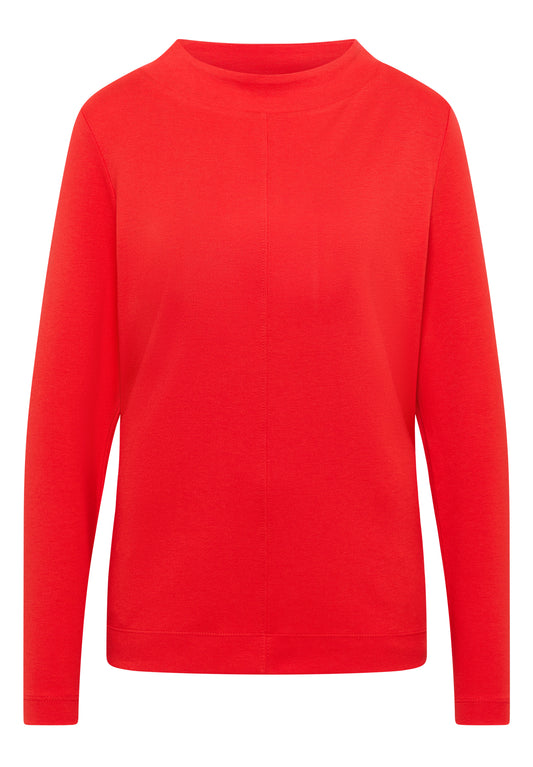 Funnelneck Shirt in Unifarbe