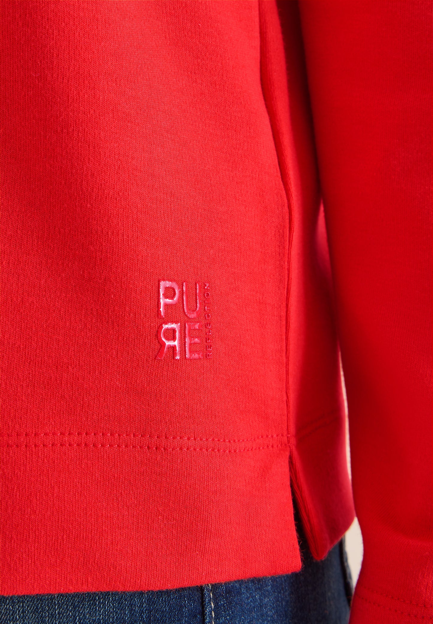 Funnelneck Shirt in Unifarbe