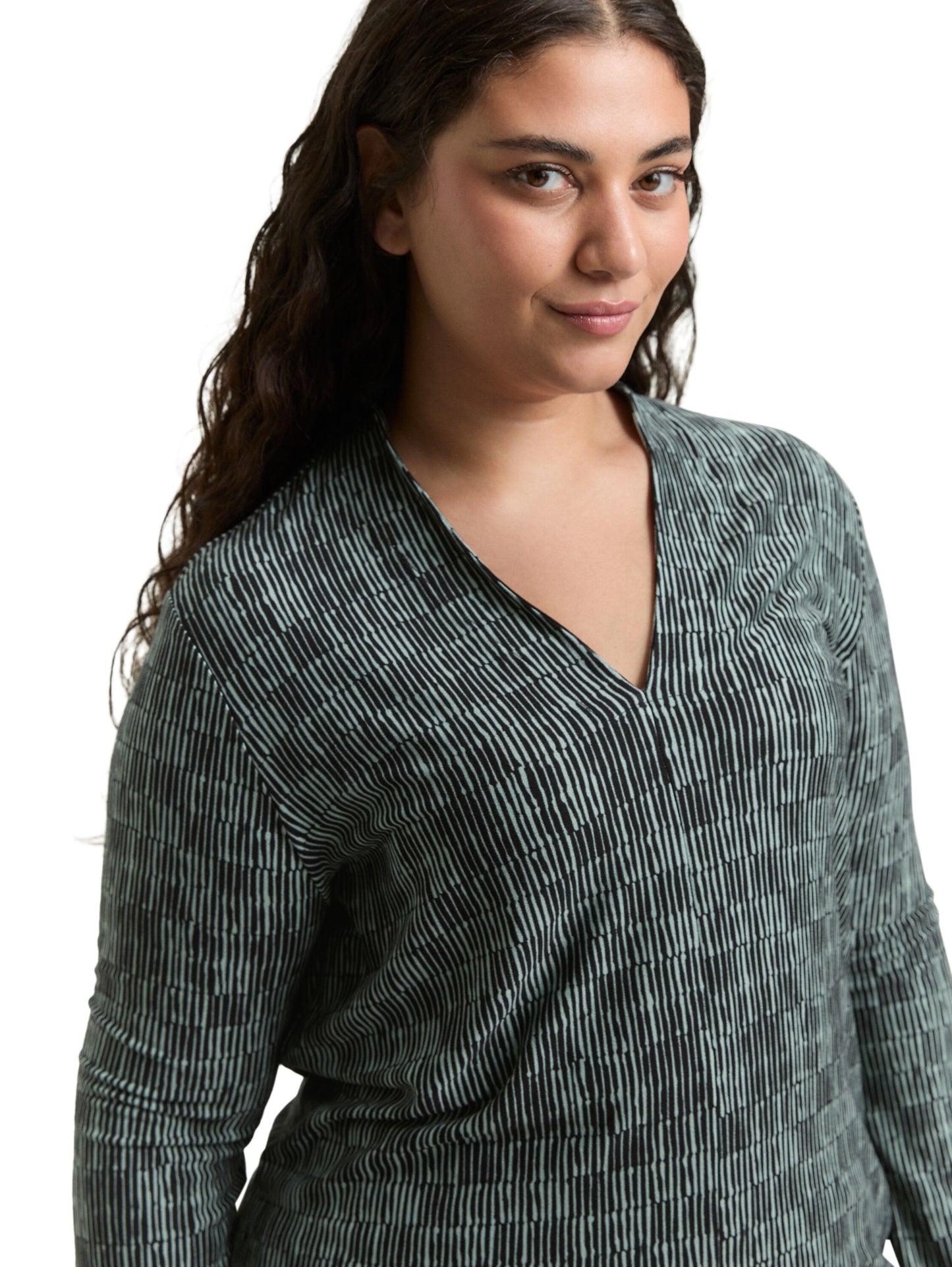 Plus Size - Langarmshirt mit Allover-Print