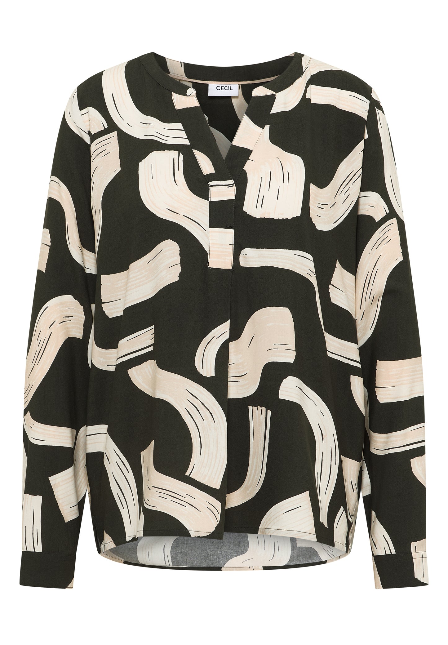 Gemusterte Split Neck Bluse