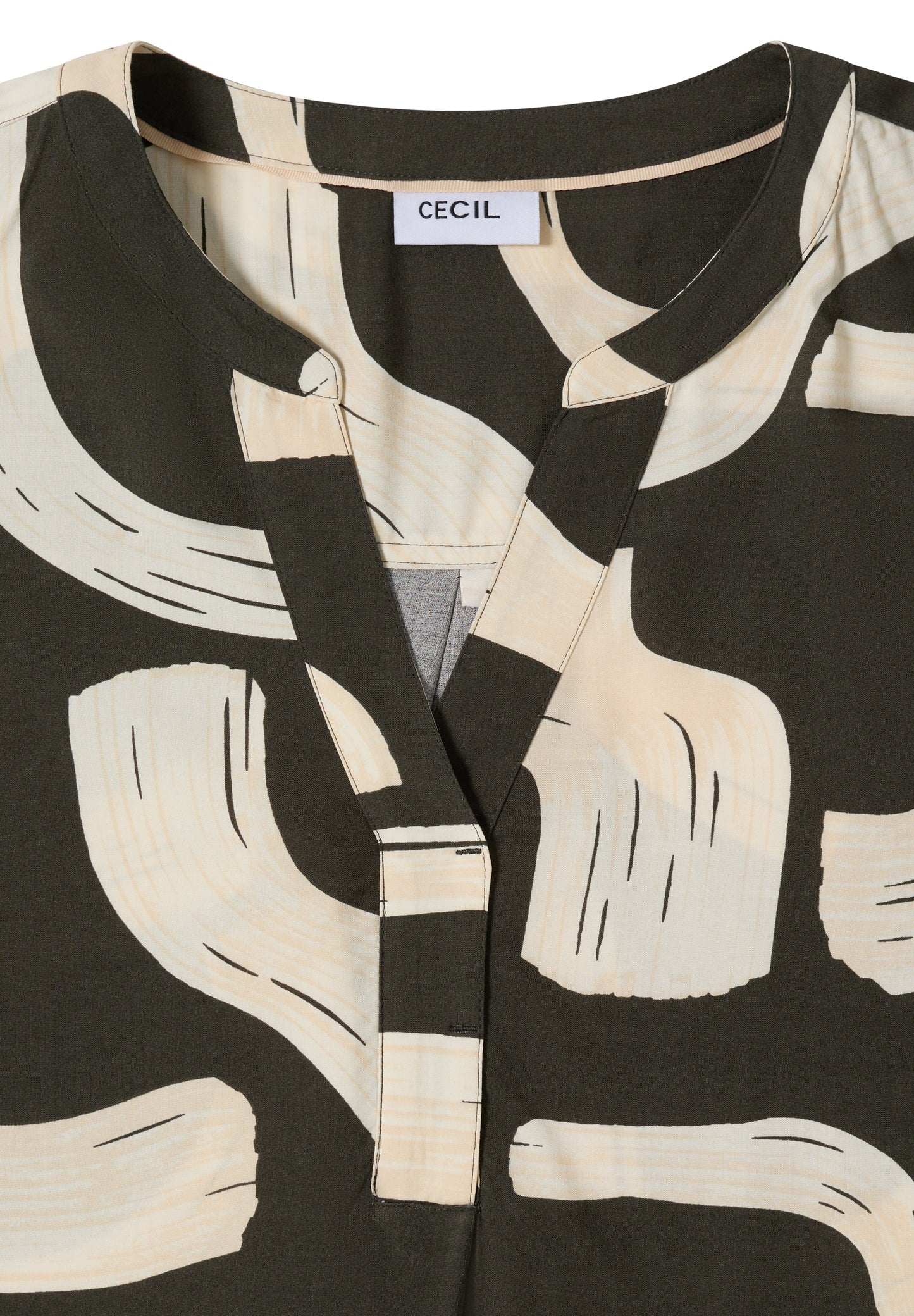 Gemusterte Split Neck Bluse