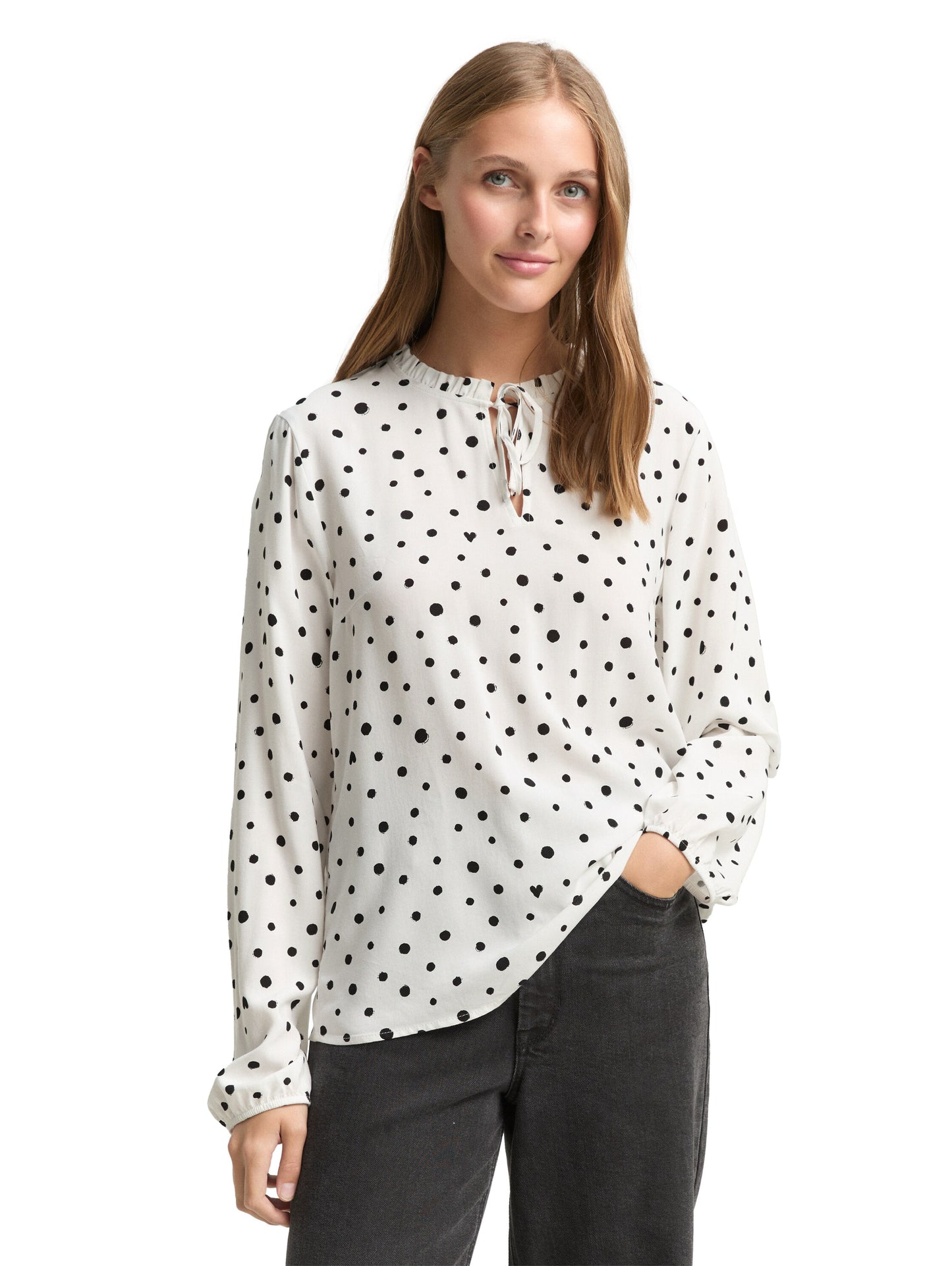 Bluse mit Punktmuster