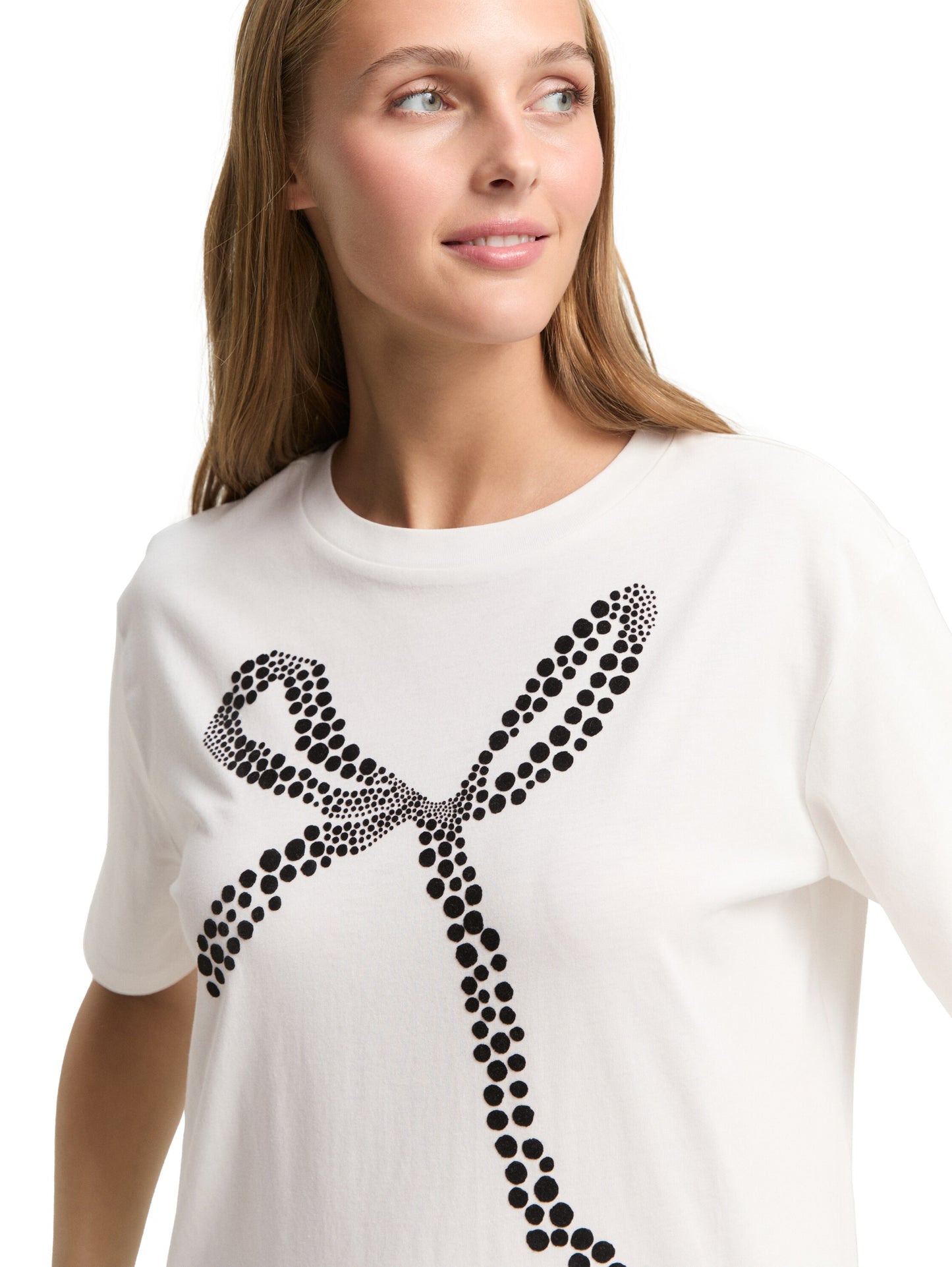 Boxy Fit T-Shirt mit Schleifen-Print