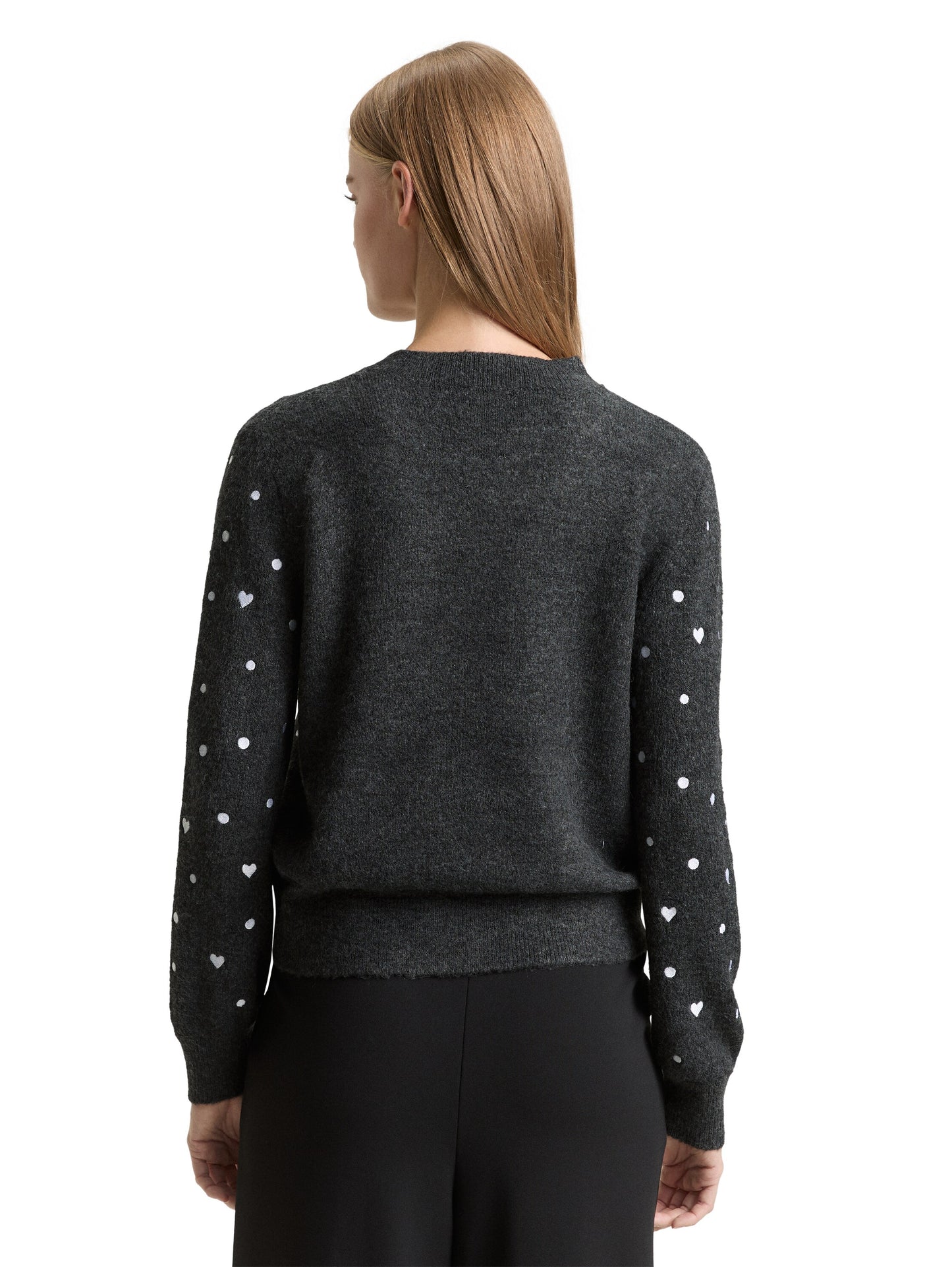 Relaxed Fit Strickpullover mit Stickereien