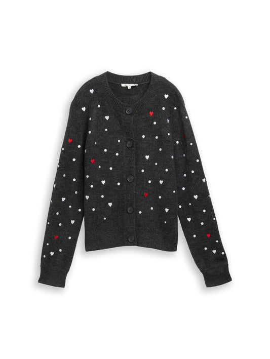 Relaxed Fit Cardigan mit Stickereien