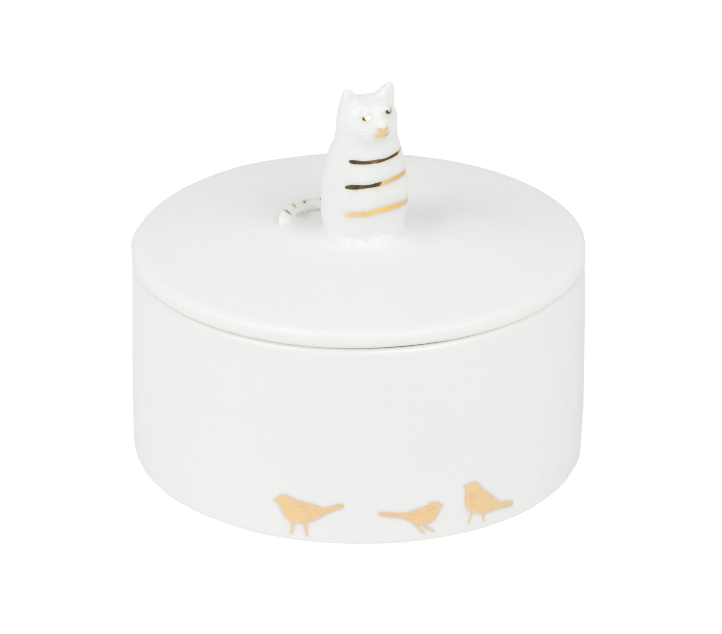 PG Goldstueck Dose Katze D.8cm, H.7cm,