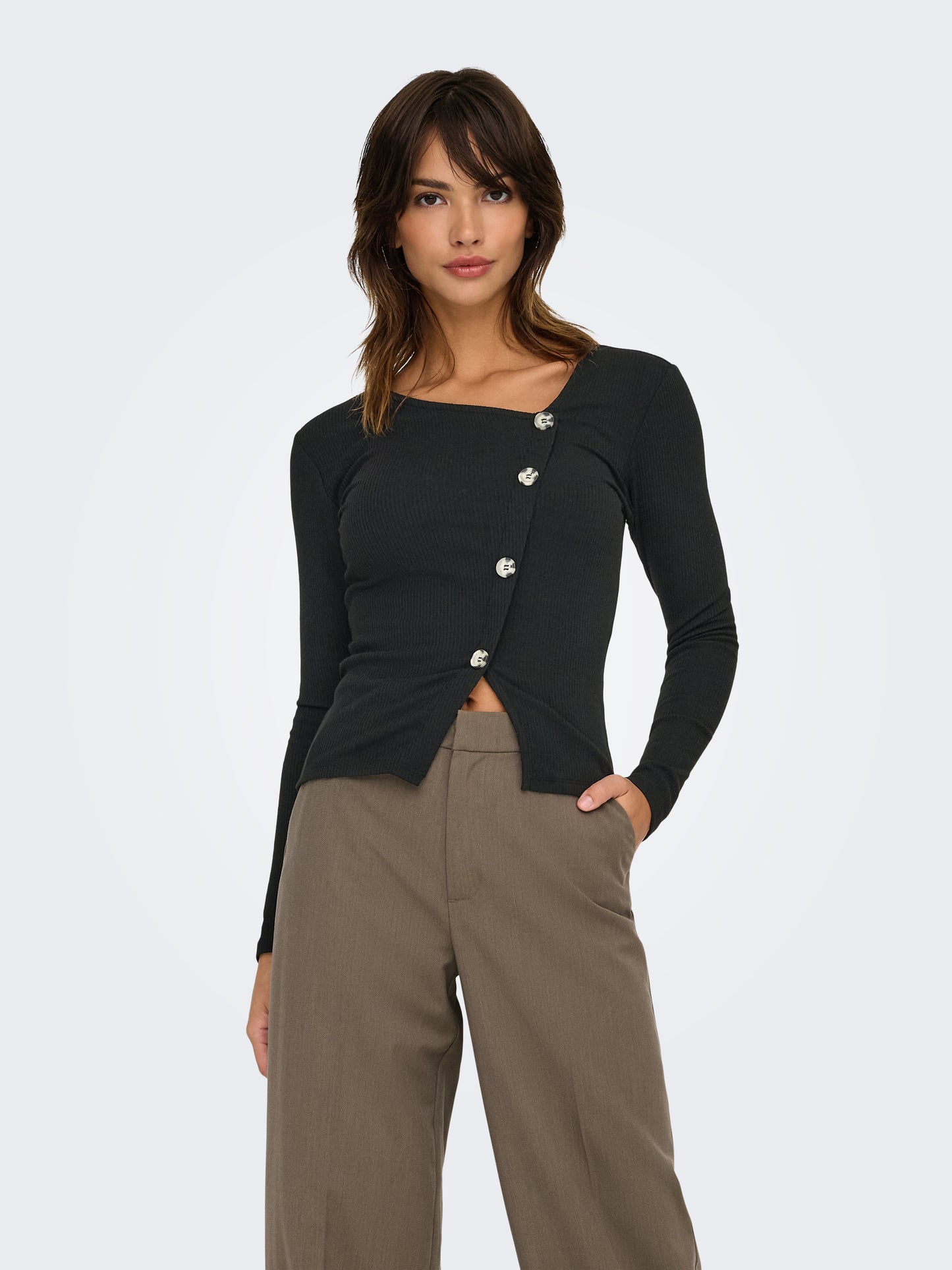 JDYFREYA L/S BUTTON TOP JRS NOOS