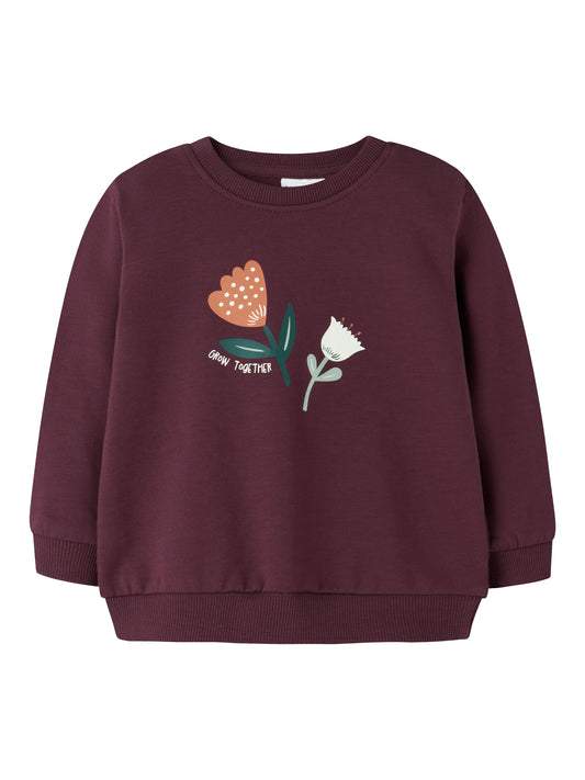 NBFVRILLIE LS SWEAT BOX BRU