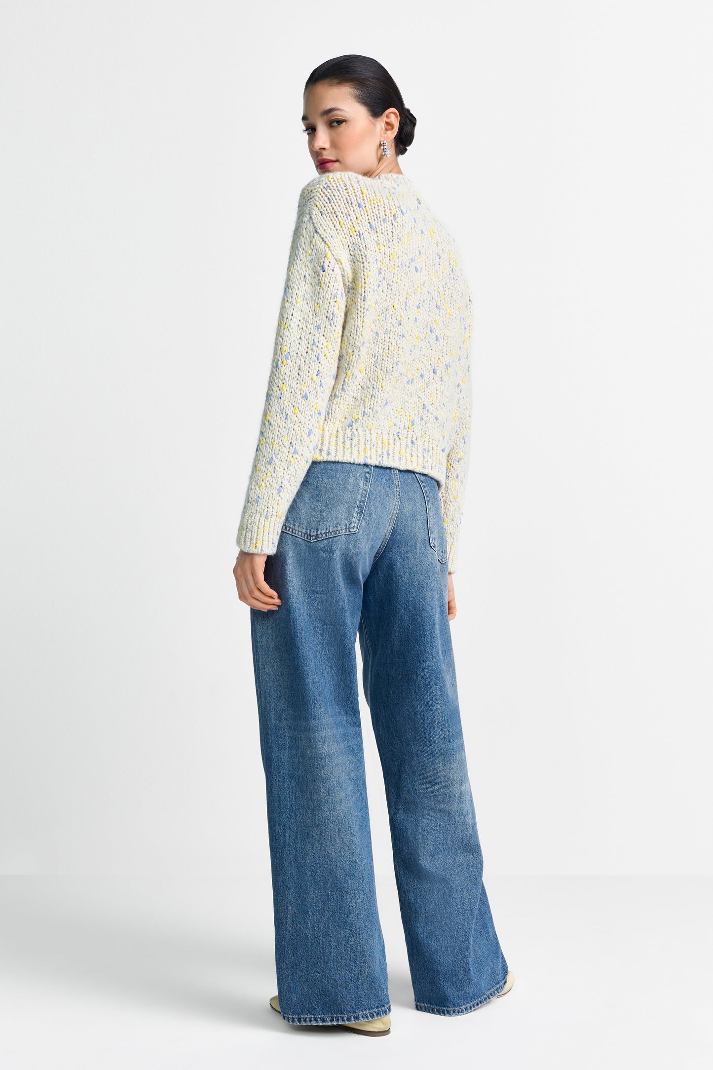 Boxy Neps Yarn Cardigan